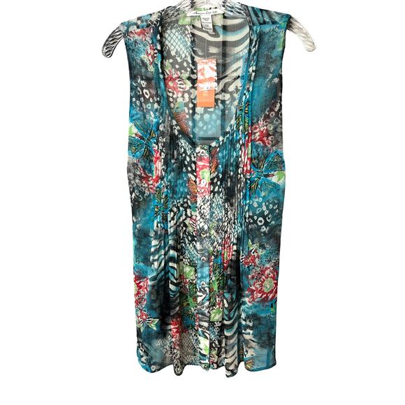 American Rag Semi Sheer Sleeveless Blouse Plus Size OX 12W - Picture 1 of 6